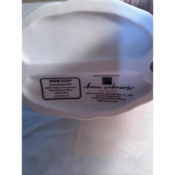 2003 Homco Home Interiors Denim Days Holiday Time Snowman Figurine 56072 - Picture 4 of 9